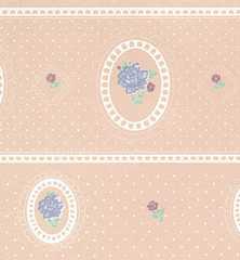 Dollhouse Miniature Wallpaper, Cameo Reverse, Peach